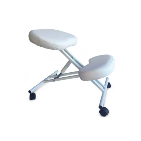 Scaun pedichiură ergonomic, poziție în genunchi, alb III.