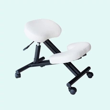 Scaun pedichiură ergonomic, poziție în genunchi VI. - negru/alb